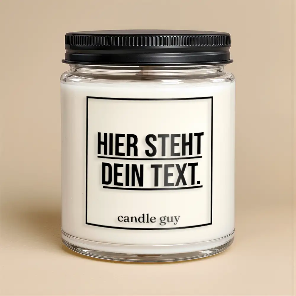 Alternative view of candle guy Duftkerze | Eigener Text
