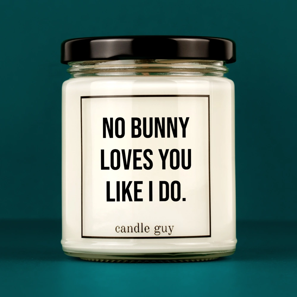 Alternative view of candle guy Duftkerze | No bunny loves you like I do.
