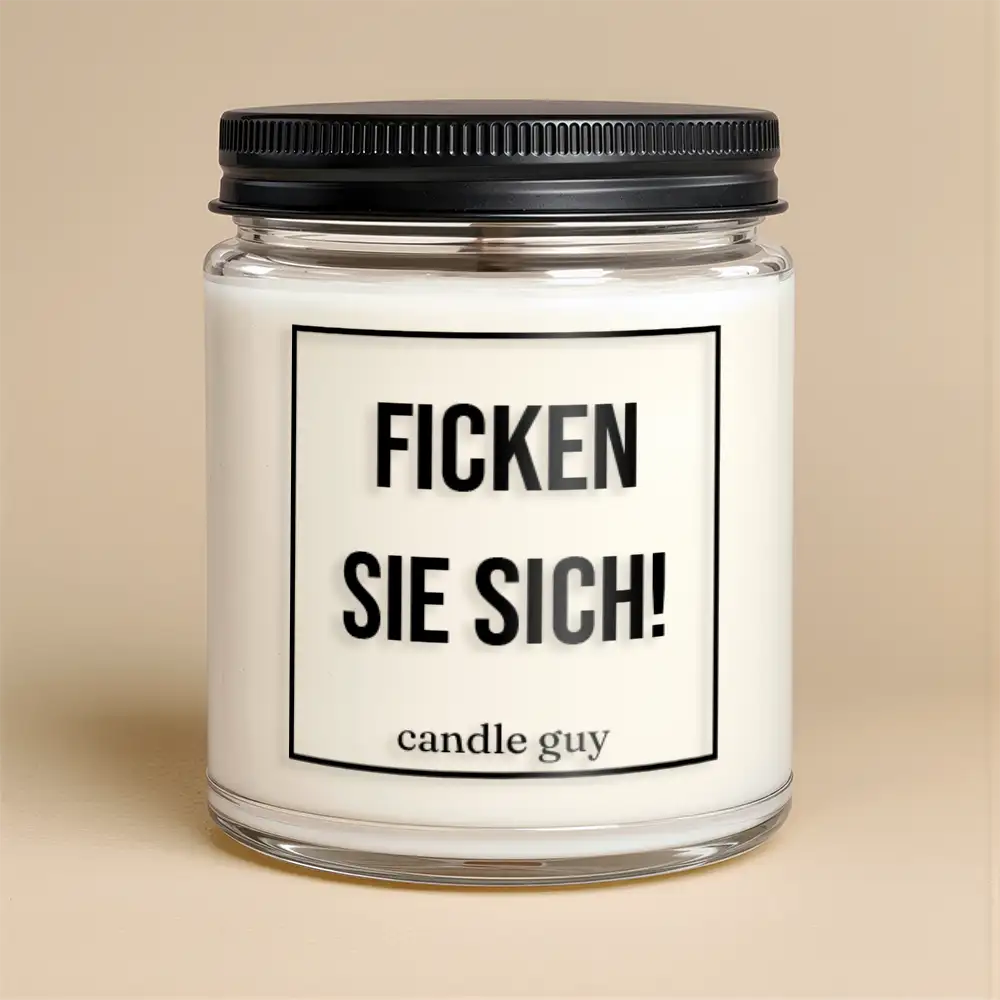 Alternative view of candle guy Duftkerze | Ficken Sie sich!