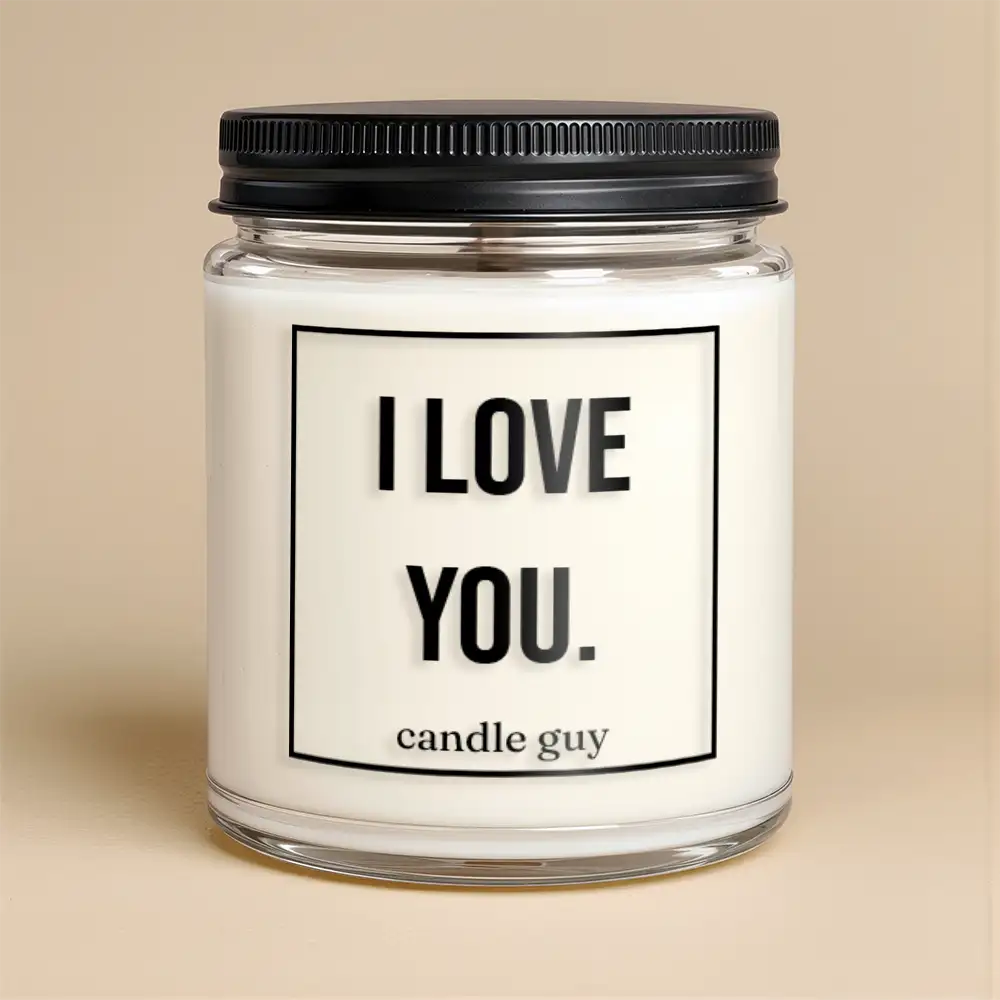 Alternative view of candle guy Duftkerze | I love you.